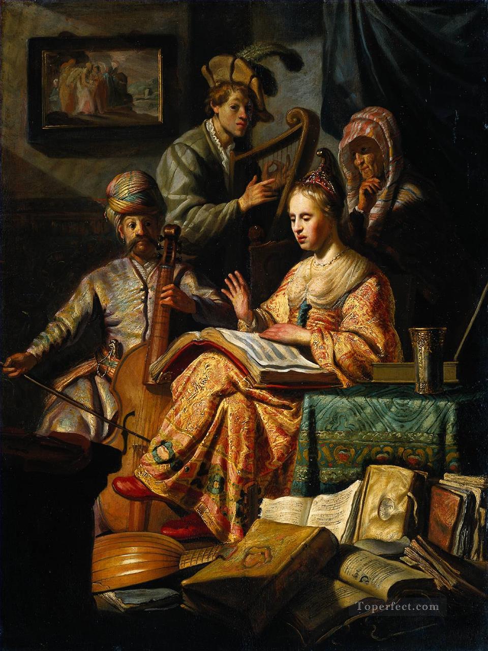 Musical Allegory Rembrandt Oil Paintings